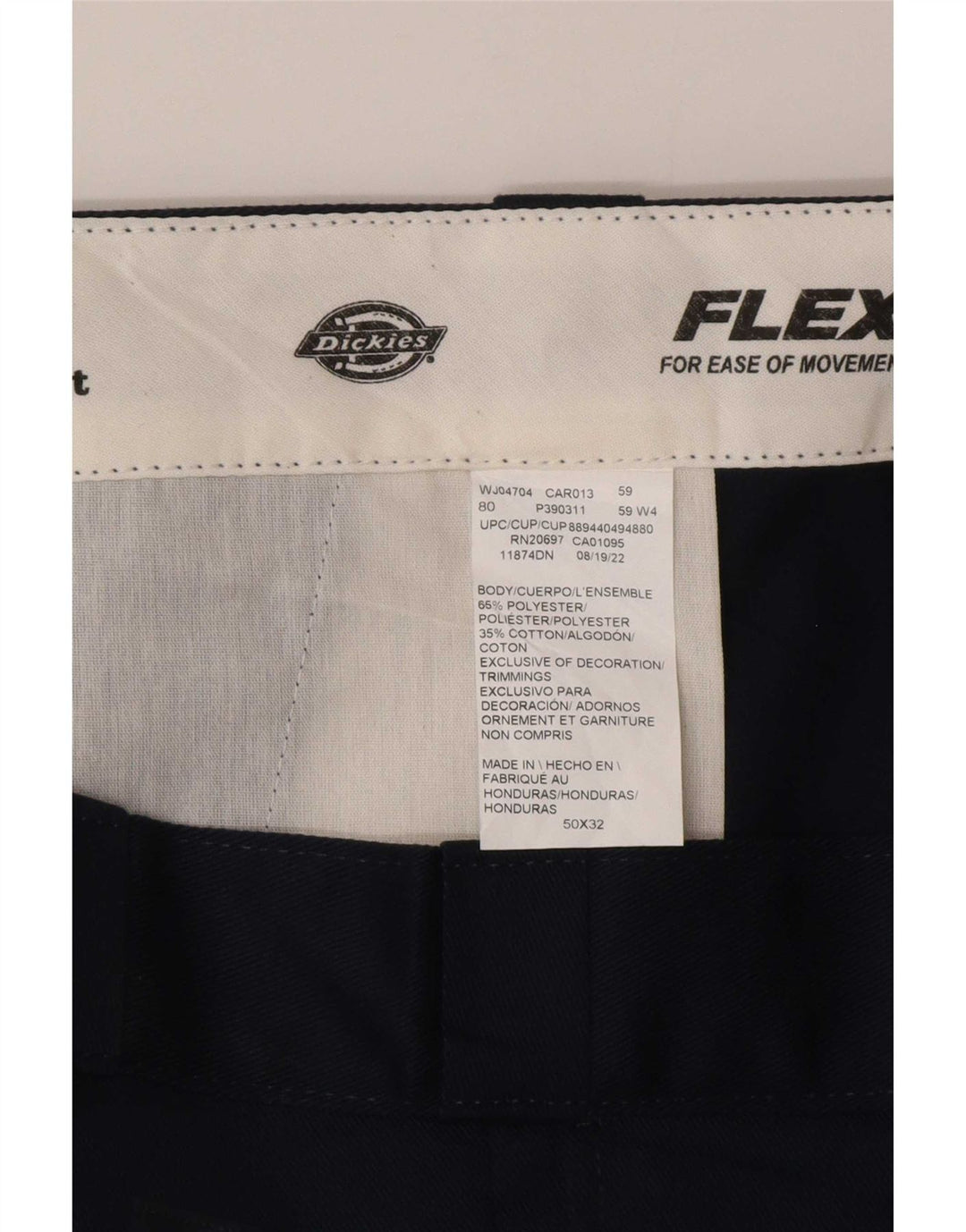 Dickies Straight Chino-bukser til mænd W50 L32 Marineblå polyester