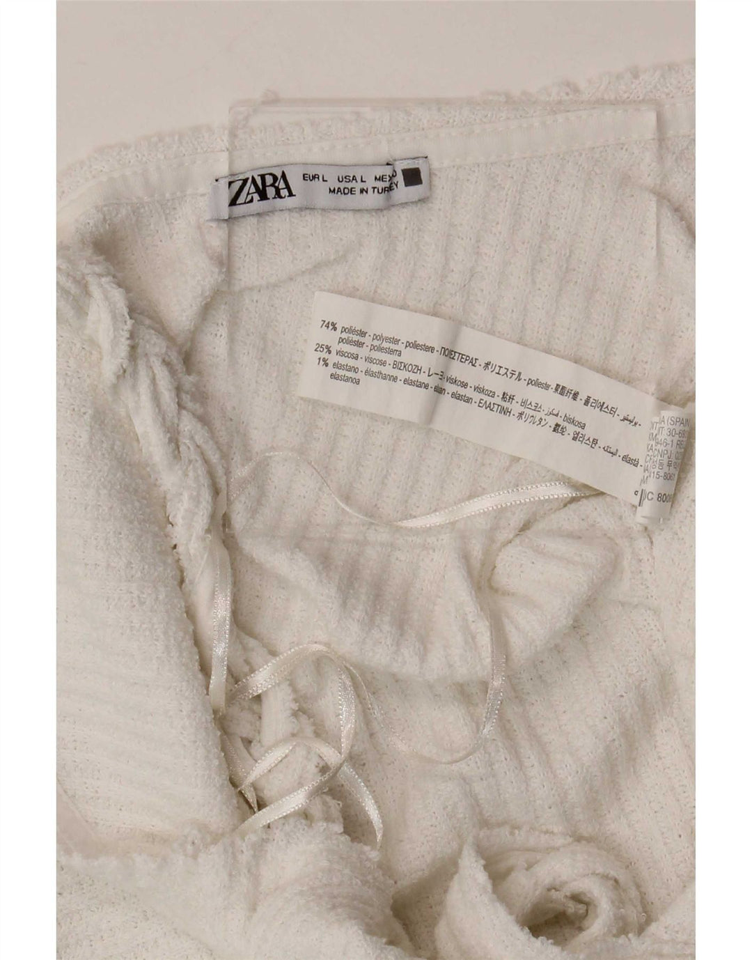 Zara Dame Ærmeløs Shift Dress UK 14 Large White Polyester