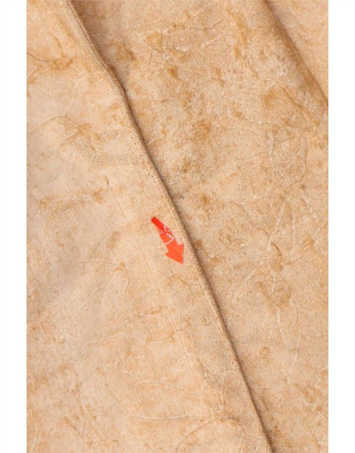 VINTAGE Dame ruskindsjakke UK 12 Medium Beige Læder