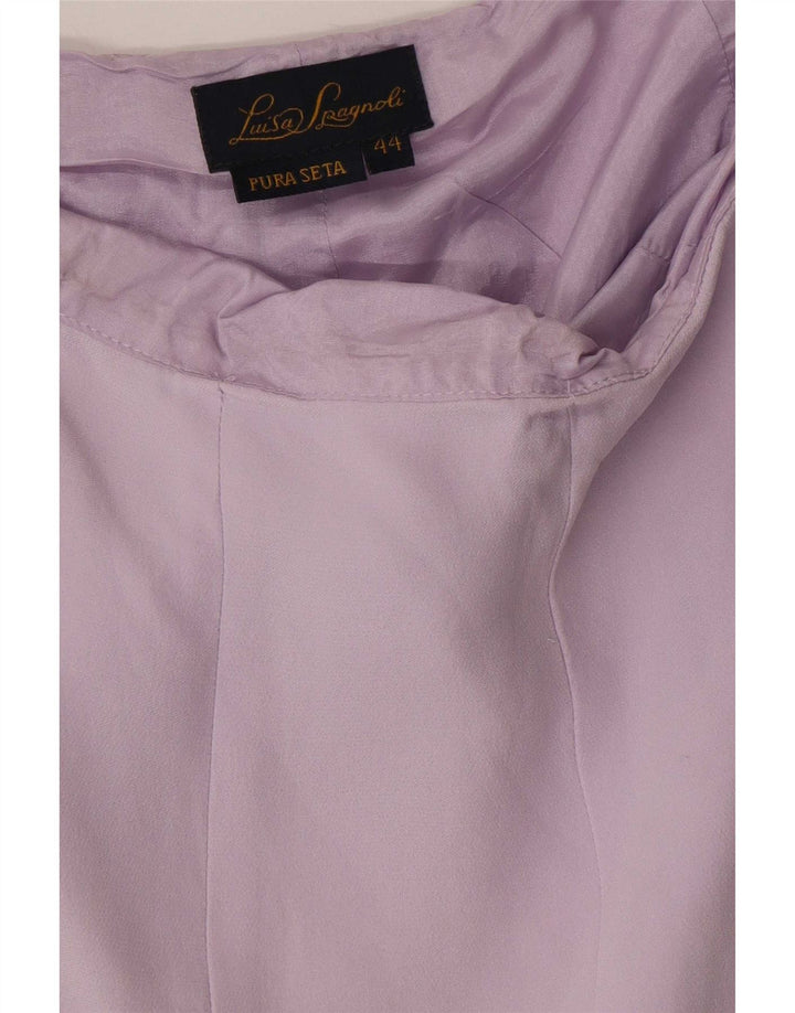 Luisa Spagnoli Dame Flæse Nederdel IT 44 Medium W30 Lilla Silke
