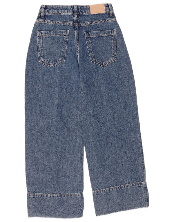 Zara Dame Loose Fit Højtaljede Jeans EU 32 2XS W22 L25 Blå Bomuld