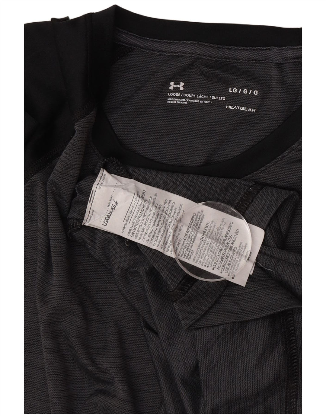 Under Armour Herre Heat Gear T-Shirt Top Stor Grå Colourblock Polyester