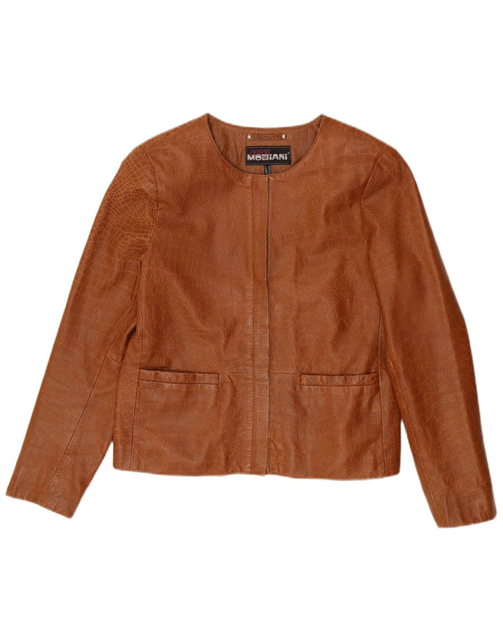 Giorgio Mobiani Damejakke UK 12 Medium Brown Animal Print
