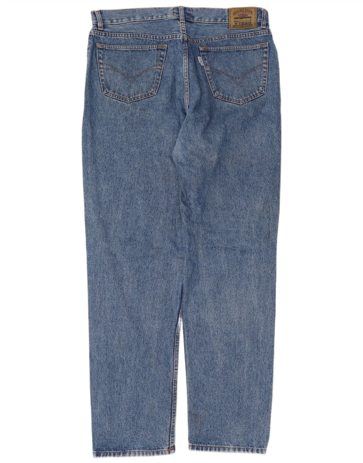 Vintage Straight Jeans til mænd W38 L34 blå bomuld