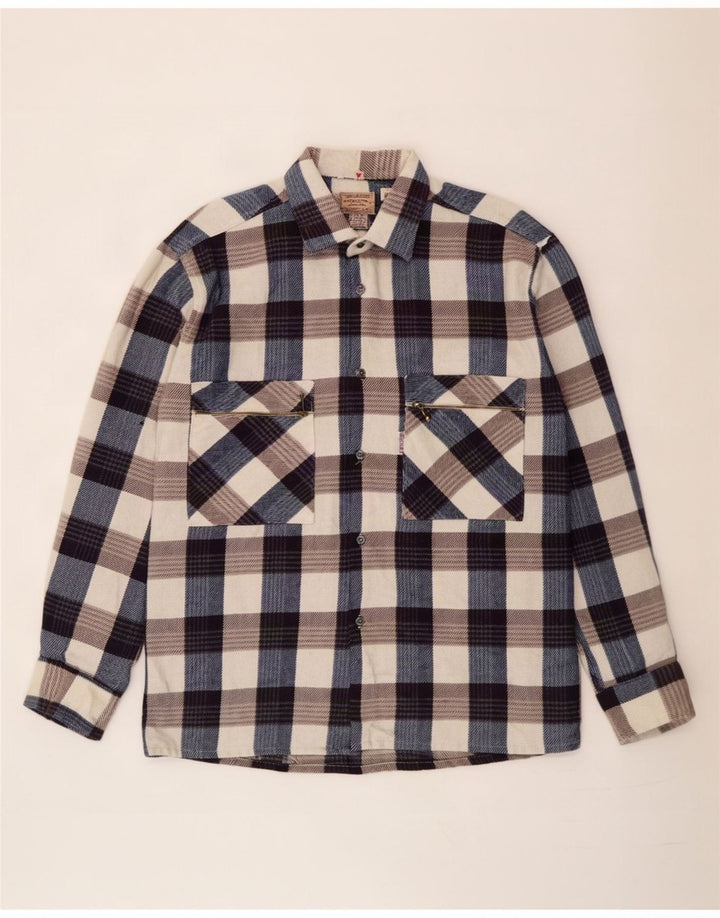 Vintage flannelskjorte til mænd, medium flerfarvet ternet