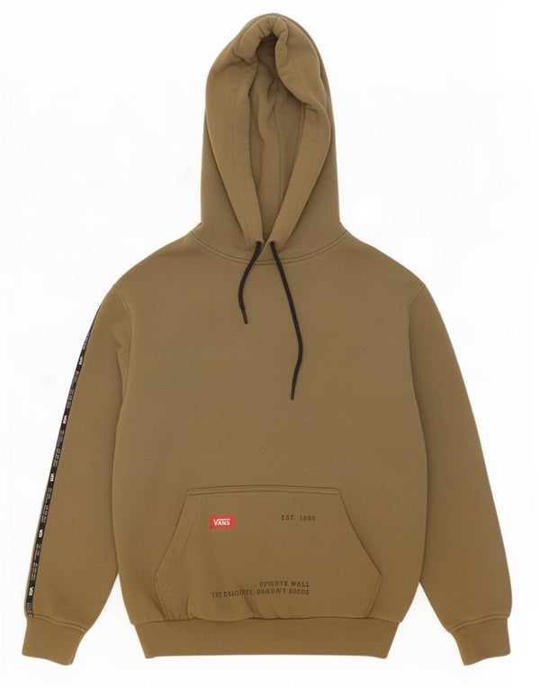 Vans Herre Grafisk Loose Fit Hoodie Jumper Small Khaki Colourblock Bomuld