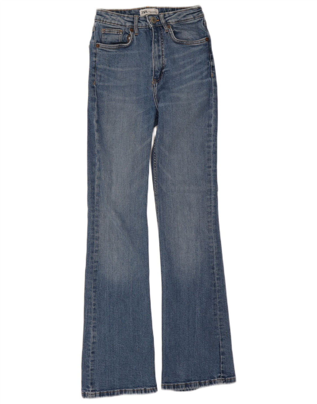 Zara Dame Flared Jeans EU 34 2XS W24 L30 Blå Bomuld