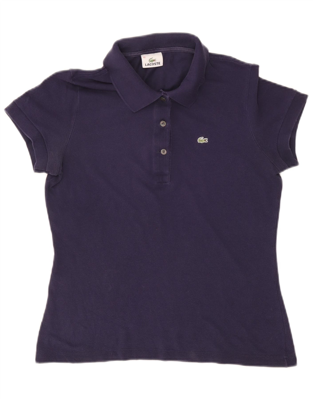 Lacoste Dame Polo Shirt Størrelse 42 Large Marineblå Bomuld