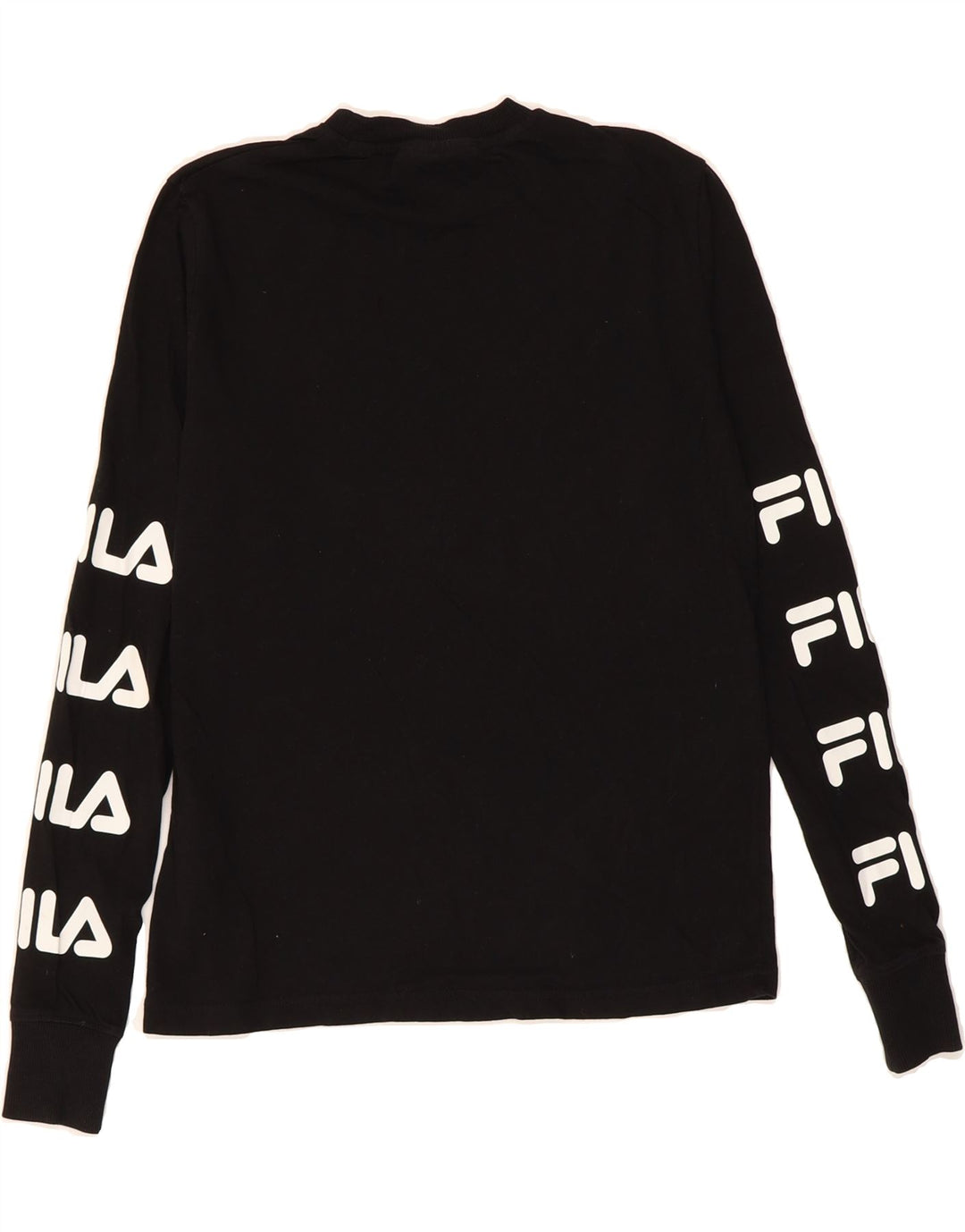 FILA Womens Graphic Top Long Sleeve UK 2 2XS Black Cotton Vintage Fila and Second-Hand Fila from Messina Hembry 