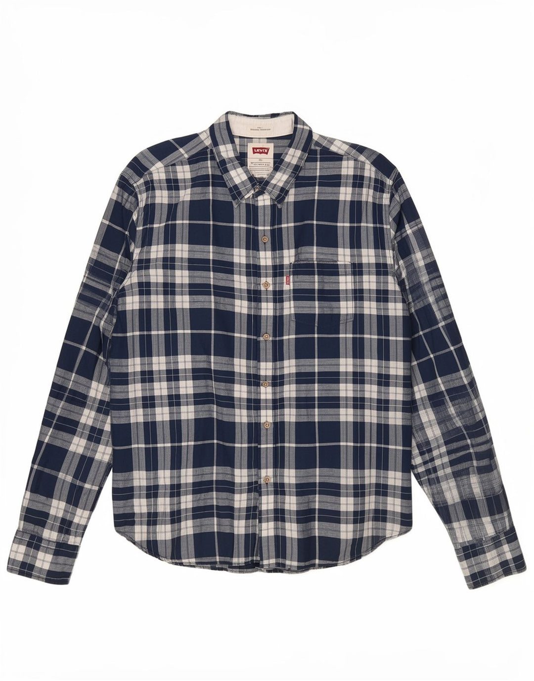 Levi's herreskjorte 2XL blå ternet hør