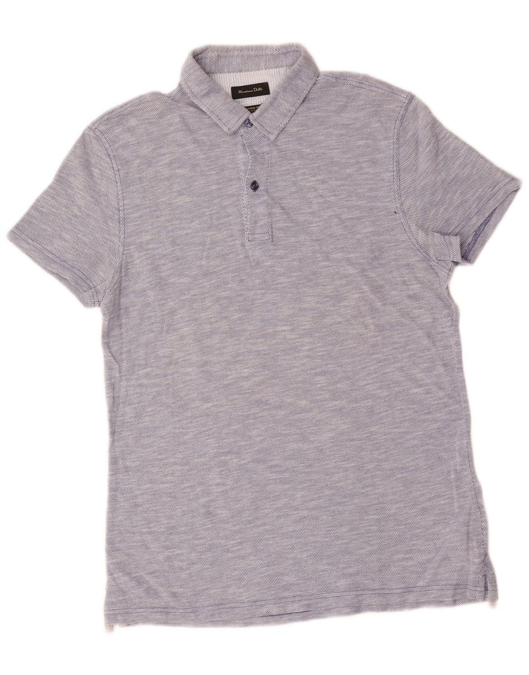 Massimo Dutti Herre Casual Fit Polo Shirt Medium Blue Flecked Bomuld