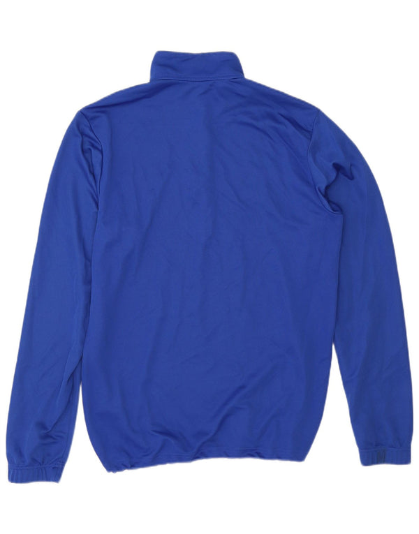 Adidas Herre Leeds United FC Grafisk Top med lynlåshals Langærmet Medium Blå