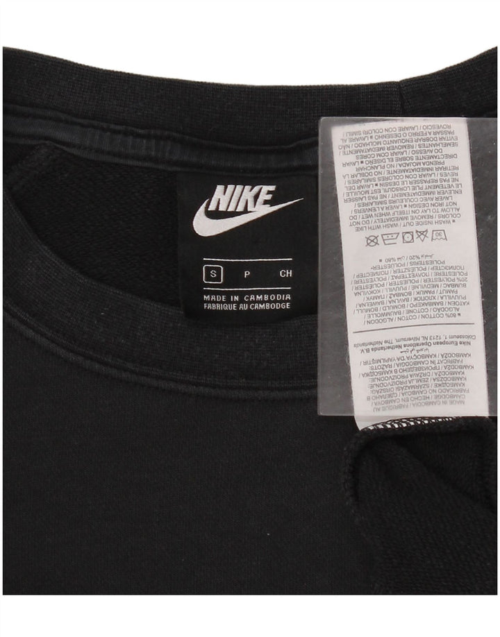 Nike Dame Oversized Sweatshirt Jumper UK 10 Small Black Bomuld