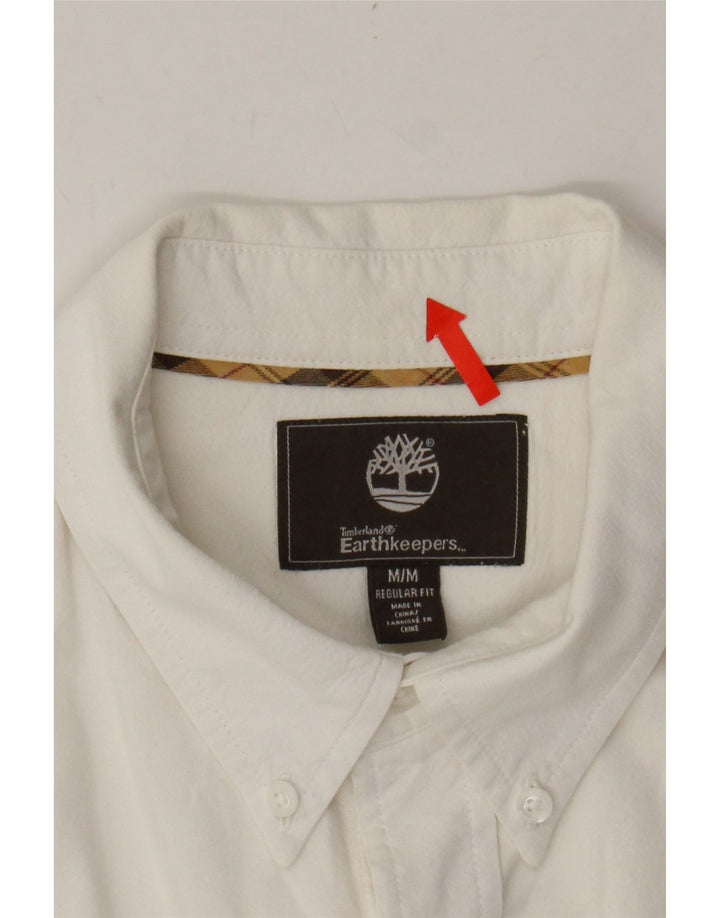 TIMBERLAND Mens Regular Fit Short Sleeve Shirt Medium White Vintage Timberland and Second-Hand Timberland from Messina Hembry 