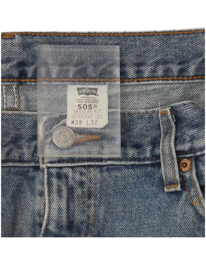 Levi's Herre 505 Regular Fit Straight Jeans W38 L32 Blå Bomuld
