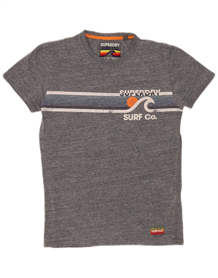 SUPERDRY Mens Graphic T-Shirt Top XS Grey Cotton