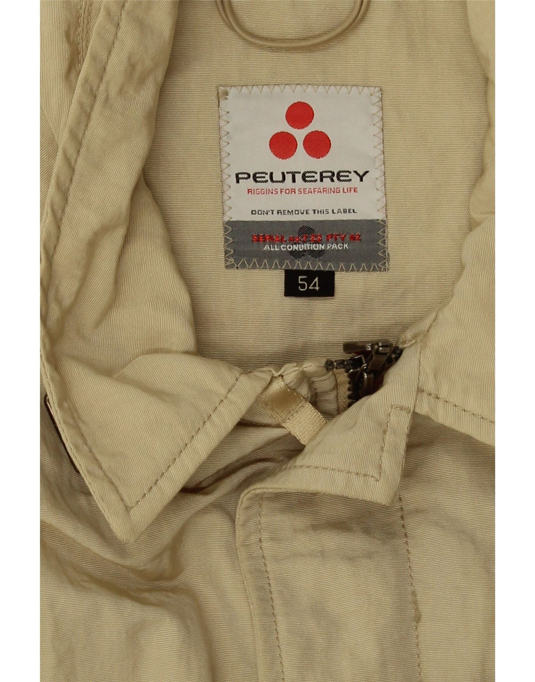 PEUTEREY Womens Crop Bomber Jacket IT 54 3XL Beige Polyamid