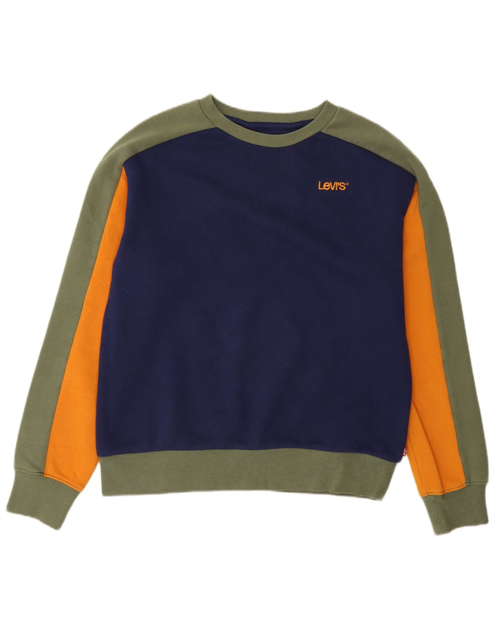 Levi's Boys Sweatshirt Jumper 13-14 år Marineblå Colourblock Bomuld