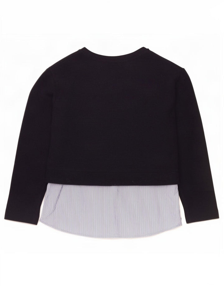 Marks & Spencer Dame Top Langærmet UK 14 Large Navy Blue Colourblock