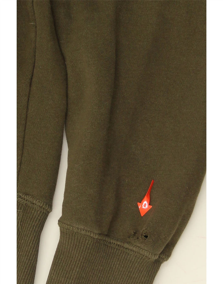 ELLESSE Mens Graphic Sweatshirt Jumper Medium Khaki Cotton Vintage Ellesse and Second-Hand Ellesse from Messina Hembry 