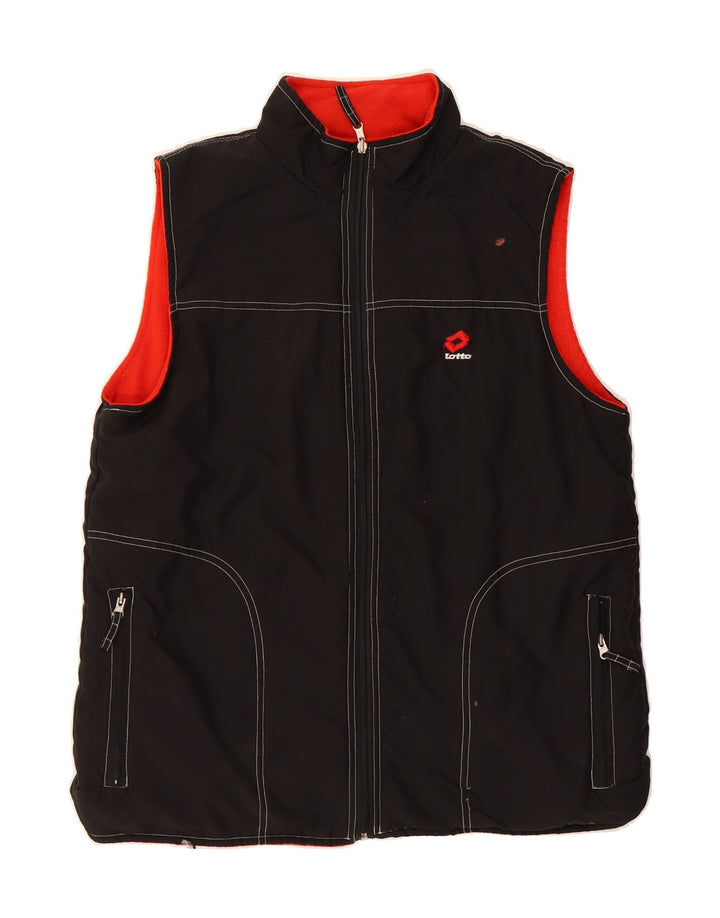 LOTTO Mens Reversible Gilet UK 38 Medium Black Polyester Vintage Lotto and Second-Hand Lotto from Messina Hembry 