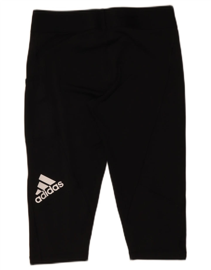 ADIDAS Grafiske Capri Leggings til kvinder UK 12/14 Medium Sort