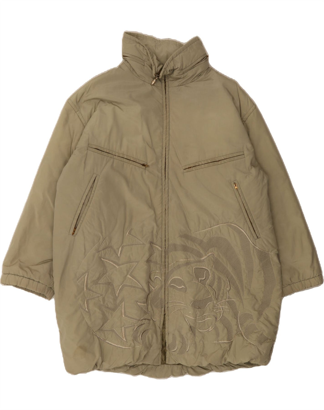 ICEBERG Womens Oversized Windbreaker Coat EU 42 Large Green Animal Print Vintage Iceberg and Second-Hand Iceberg from Messina Hembry 