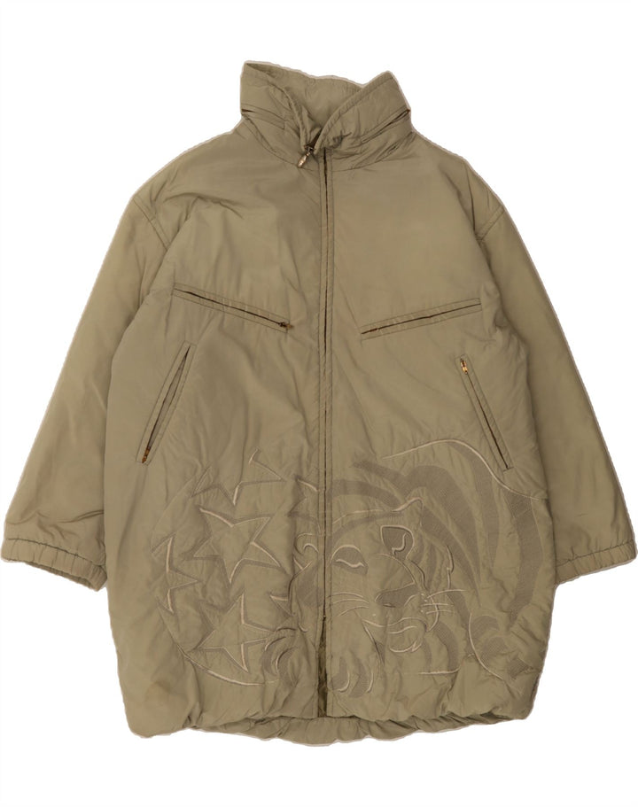 ICEBERG Womens Oversized Windbreaker Coat EU 42 Large Green Animal Print Vintage Iceberg and Second-Hand Iceberg from Messina Hembry 