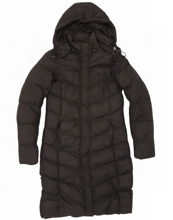 Mountain Warehouse Dame hætte polstret frakke UK 8 Lille sort polyester