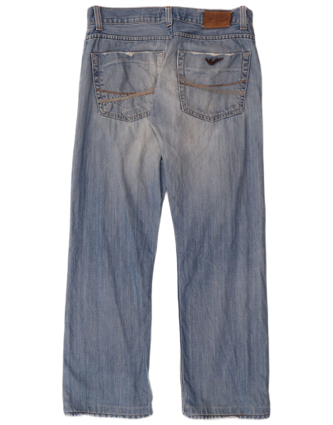 Armani Straight Jeans til mænd W33 L30 Blå Bomuld