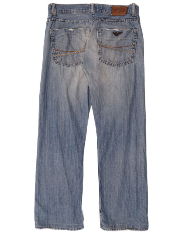 Armani Straight Jeans til mænd W33 L30 Blå Bomuld