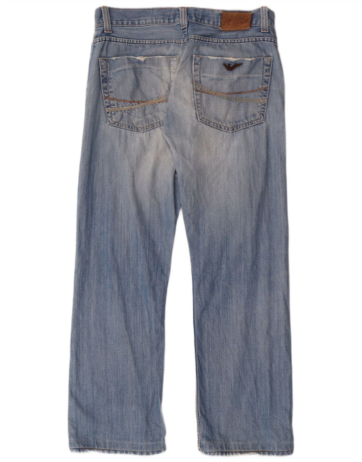 Armani Straight Jeans til mænd W33 L30 Blå Bomuld