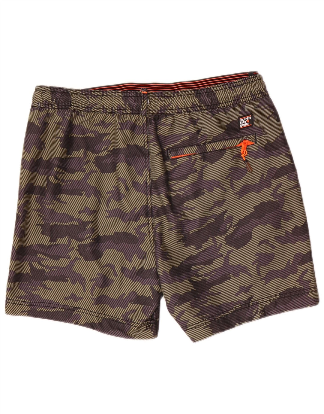 Superdry grafiske badeshorts til mænd, store Khaki Camouflage Polyester