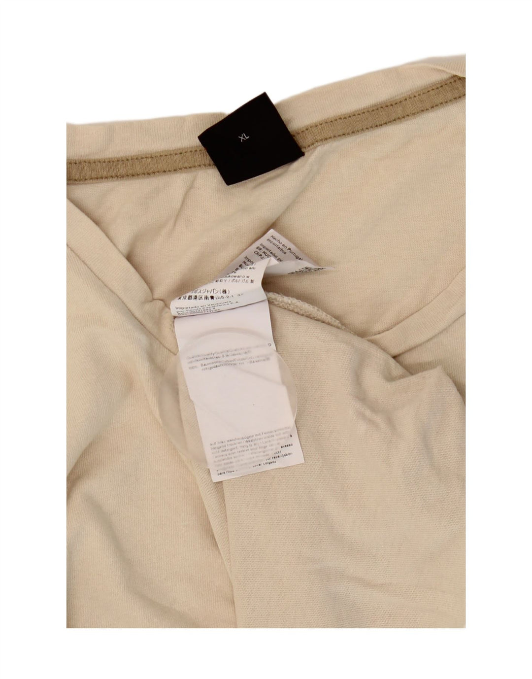 Hugo Boss Herre T-Shirt Top XL Beige Bomuld