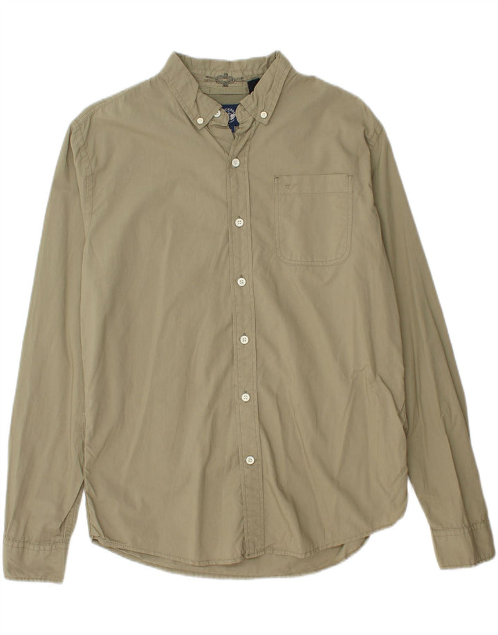 DOCKERS Mens Slim Fit Shirt Medium Khaki Cotton Vintage Dockers and Second-Hand Dockers from Messina Hembry 