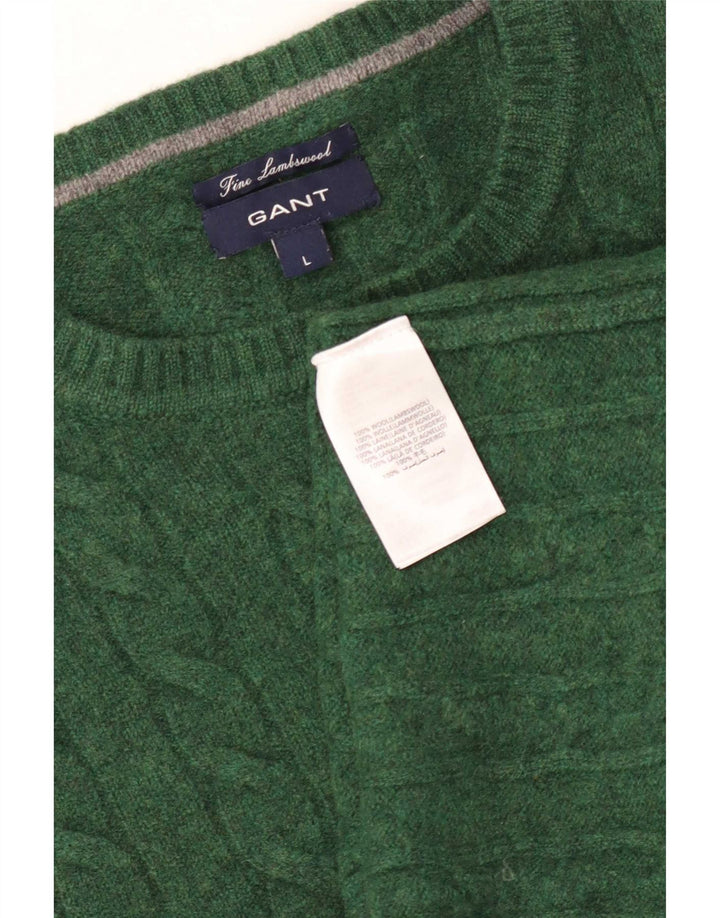 Gant Herre Boat Neck Jumper Sweater Stor grøn lammeuld