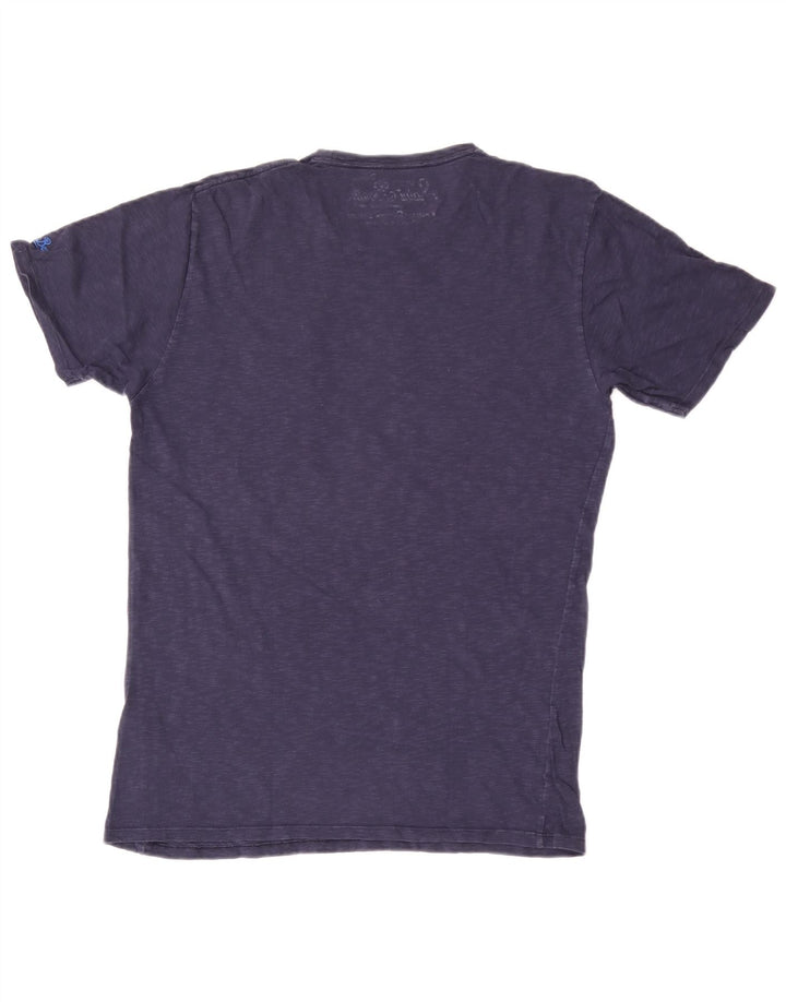 MC2 SAINT BARTH Herre T-shirt Top Medium Marineblå Flecked Bomuld