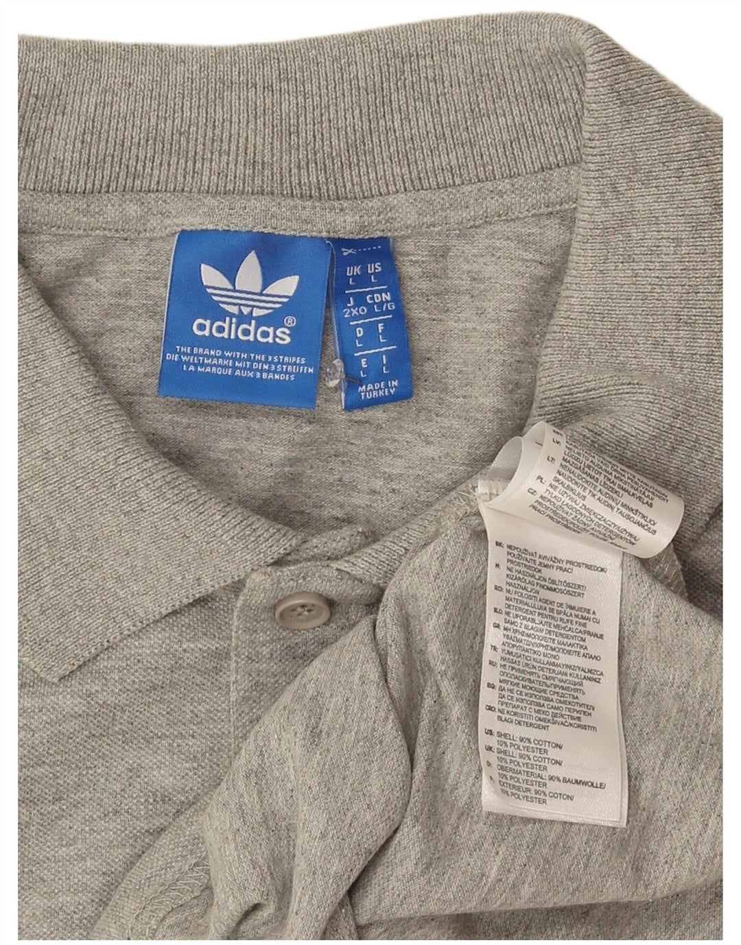 Adidas Polo Shirt til mænd, stor grå bomuld