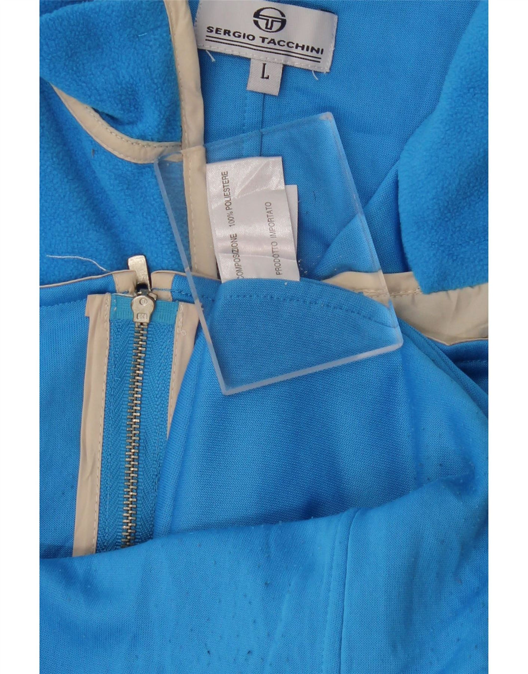 SERGIO TACCHINI Fleecejakke til kvinder UK 14 Stor blå stribet polyester