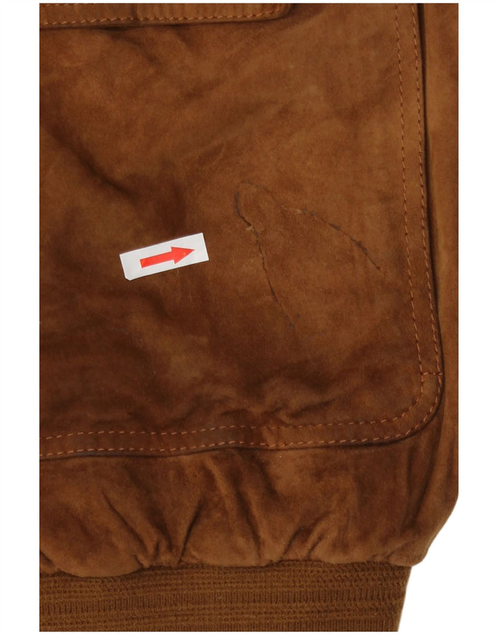 Vintage herre ruskind bomberjakke UK 42 XL brunt læder