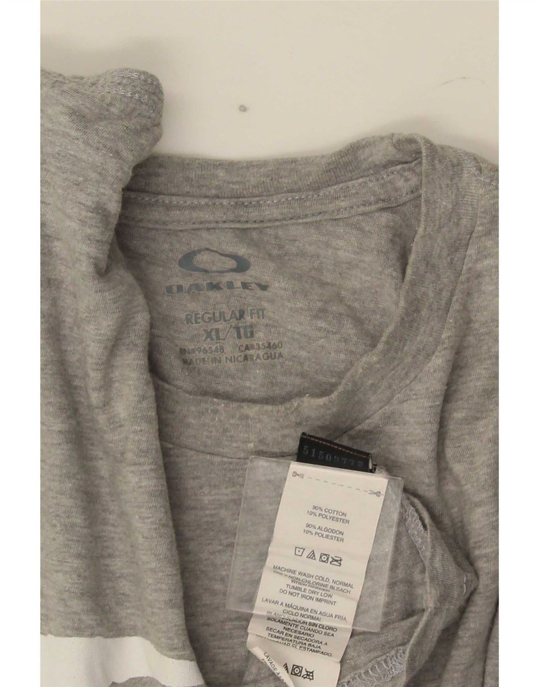 Oakley Herre Regular Fit Grafisk Top Langærmet XL Grå Bomuld