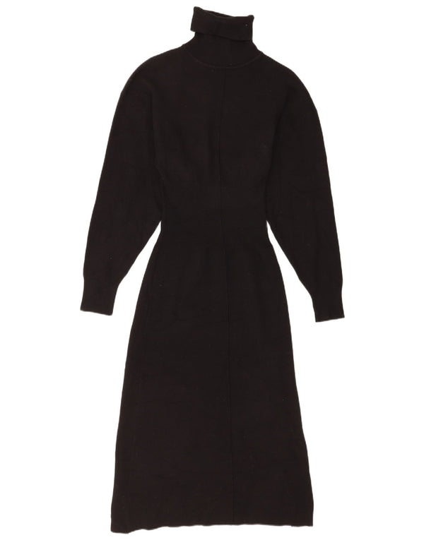 Zara Dame Langærmet Jumper Dress UK 8 Small Black Viscose