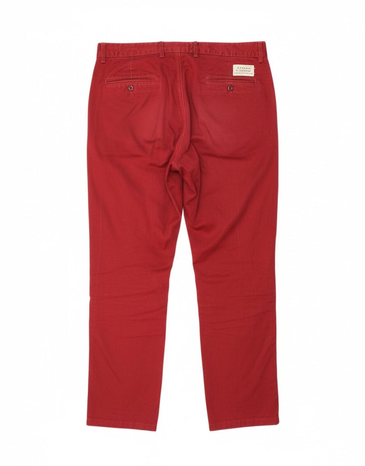 AVIREX Mens Slim Chino Trousers  W32 L29 Red Cotton