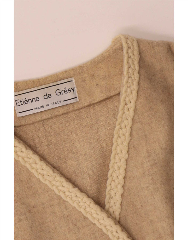 Vintage Damevest UK 14 Medium Beige Uld