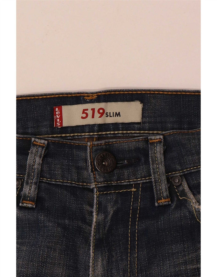 Levi's Womens 519 Distressed Slim Jeans W28 L28 Blå