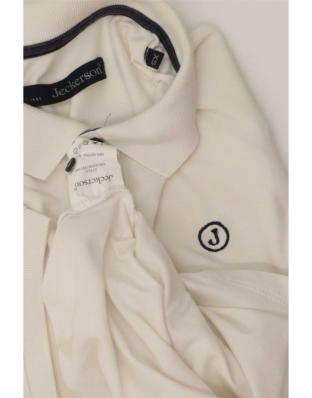 Jeckerson herre poloshirt XS hvid bomuld