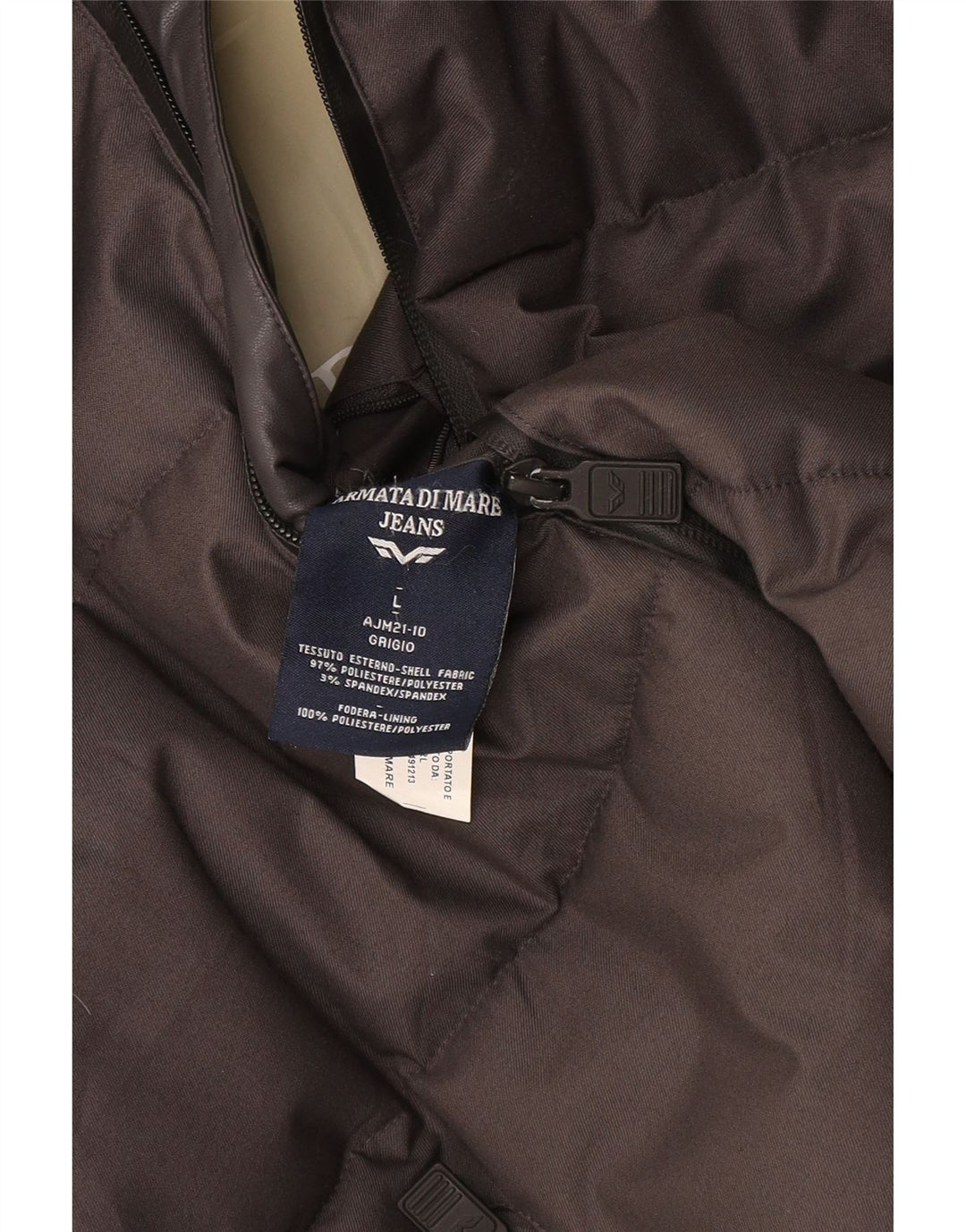 Armata Di Mare Herre hættepolstret jakke UK 40 Stor grå polyester