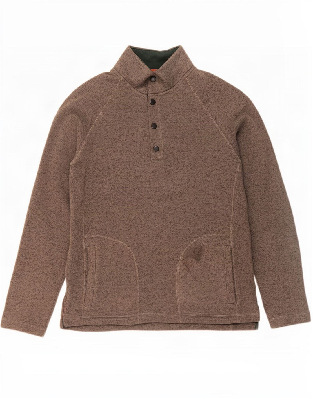 John Lewis Herre Button Neck Sweatshirt Jumper Large Grå Flecked Polyester