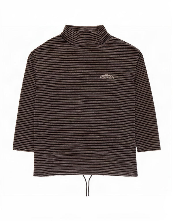 Marcel Clair Dame Top Langærmet IT 40/42 Medium Sort Nålestribe