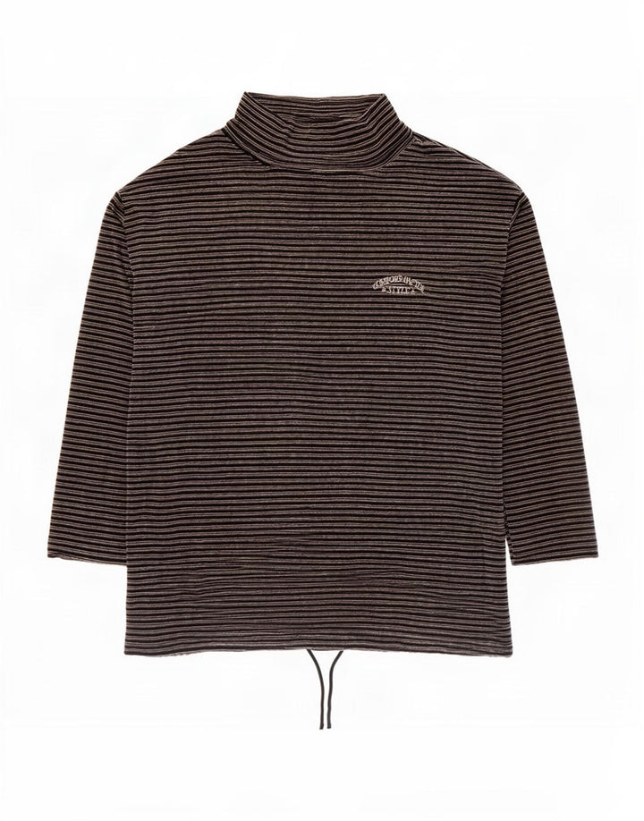 Marcel Clair Dame Top Langærmet IT 40/42 Medium Sort Nålestribe